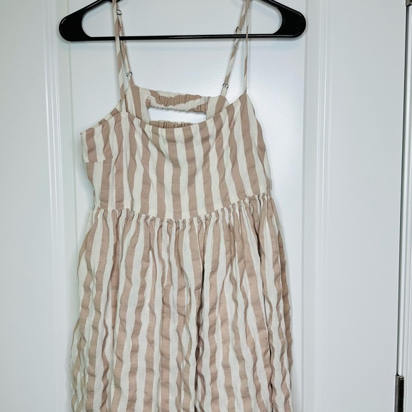 Lucky Brand Striped Tan and White Women's dress - Picture 4 of 10